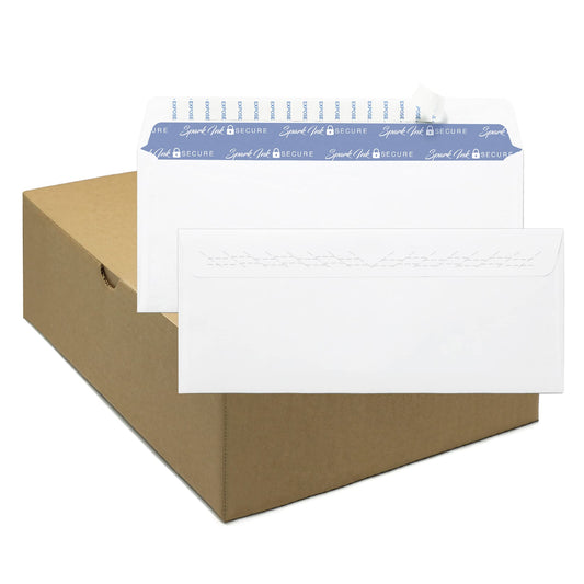 #10 Square Flap Envelopes (4 1/8 x 9 1/2) with Peel & Seal - White 24lb.